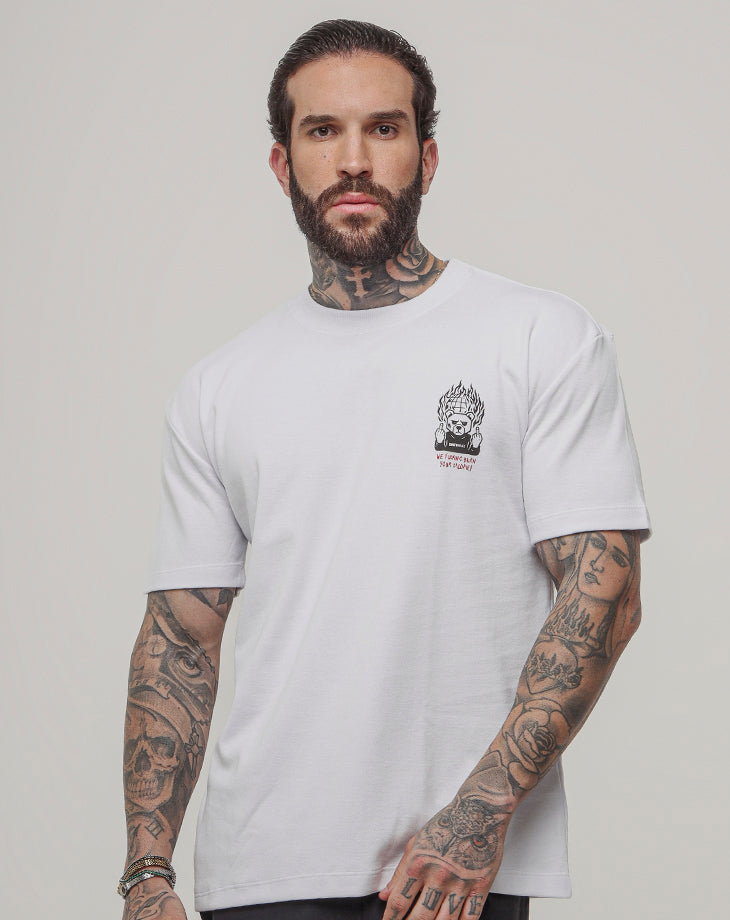 CAMISETA MASCULINA OVERSIZED DIMETHYLEX BRANCO - Loja Oficial Under Labz