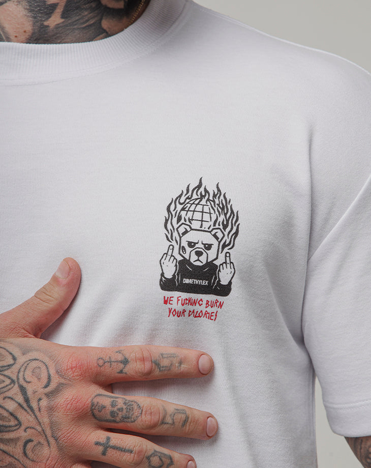 CAMISETA MASCULINA OVERSIZED DIMETHYLEX BRANCO - Loja Oficial Under Labz