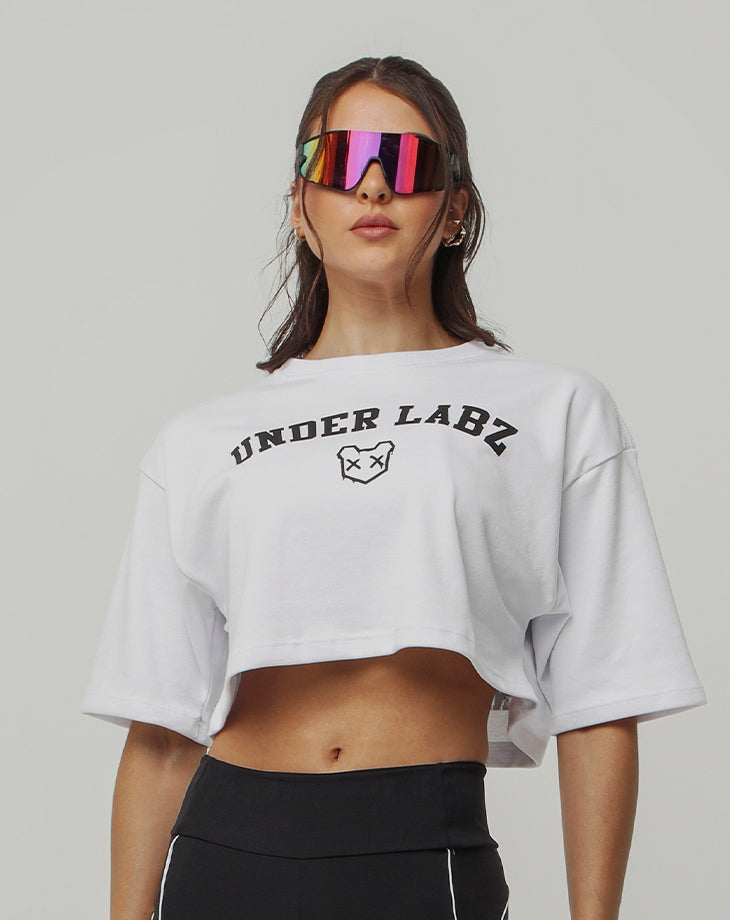 CROPPED BEAR CODE BRANCO - Loja Oficial Under Labz