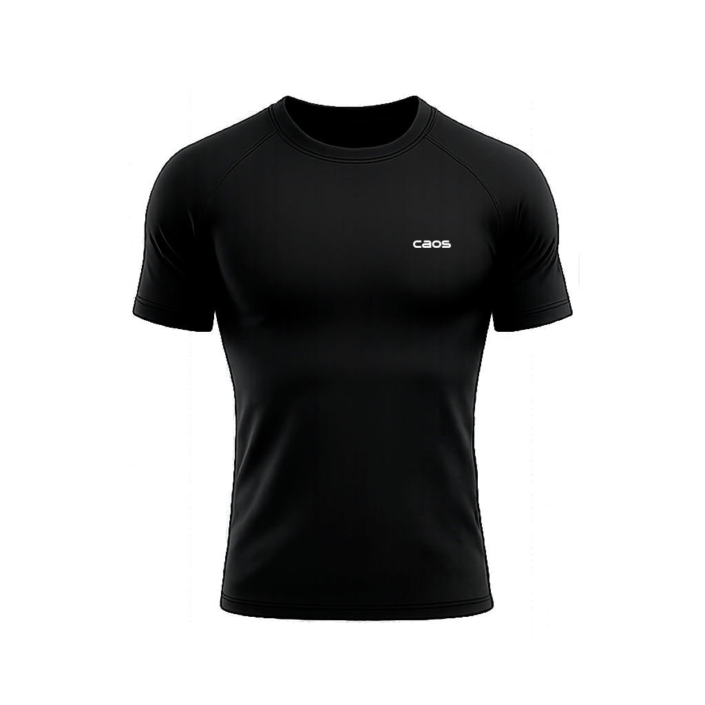 CAMISETA MASCULINA RAGLAN CAOS